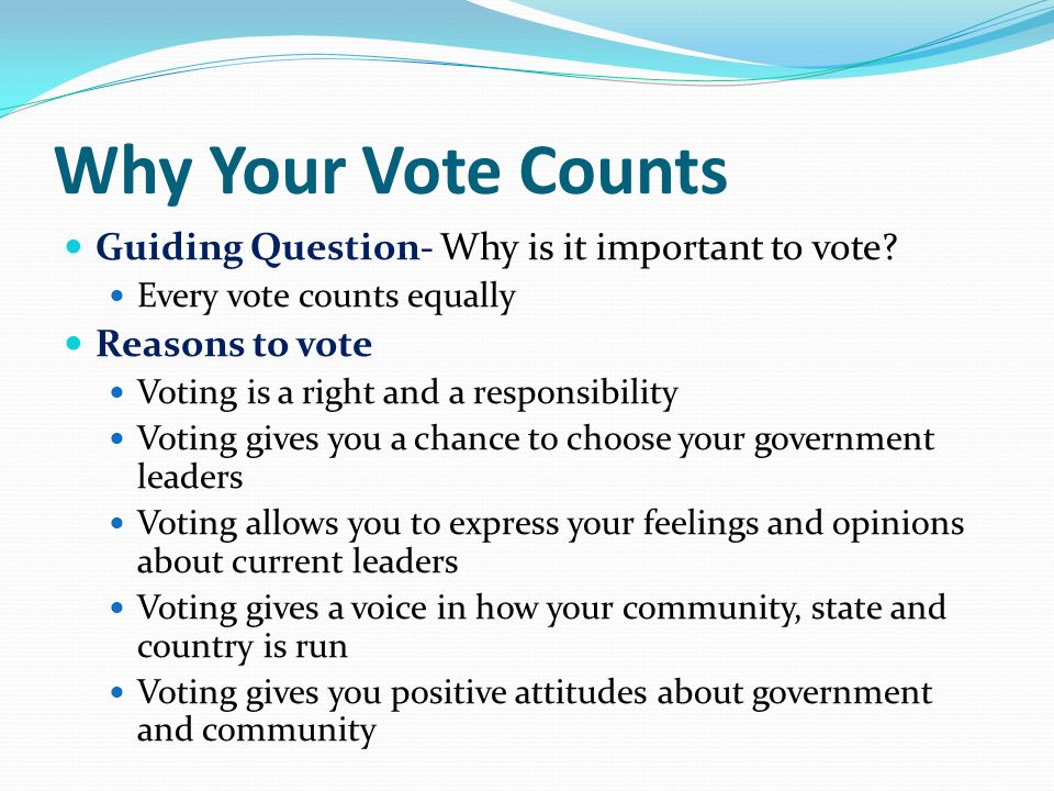 Four important responsibilities of voters